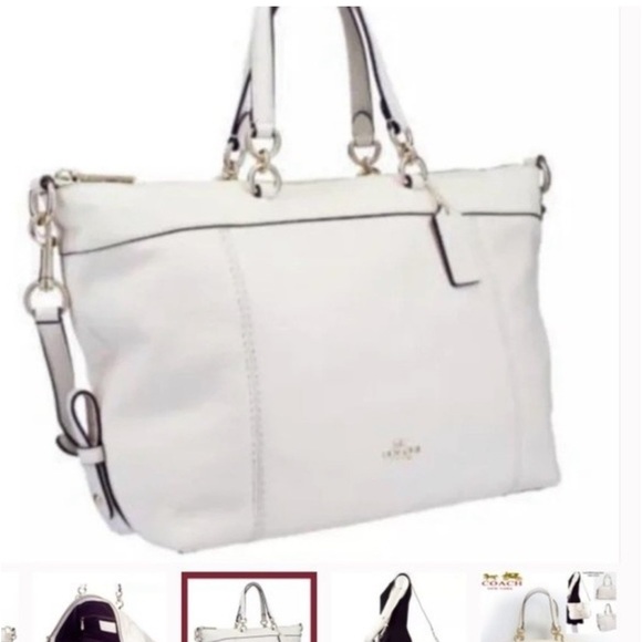 Coach chalk and gold satchel - Picture 2 of 7